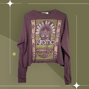 🍋✨ Daydreamer Aretha Queen Of Soul Cropped Long Sleeve Tee Size M